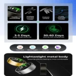R100 SIZE 9 Smart Ring, Support Heart Rate / Blood Oxygen / Sleep Monitoring / Remote Photography - Image 3