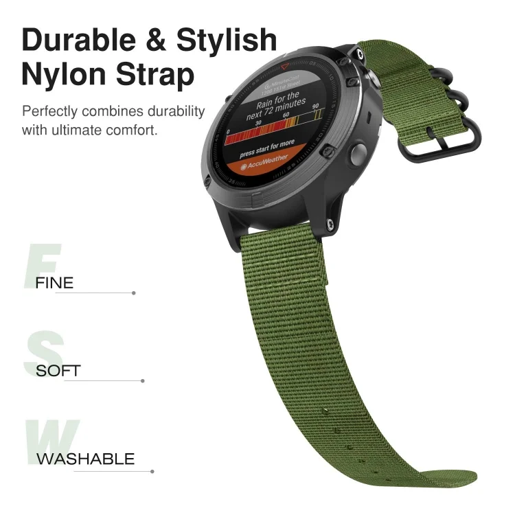 SYA00688601A_2.webp For Jiamin Fenix5, 22MM Three-ring Nylon Watchband - Image 4