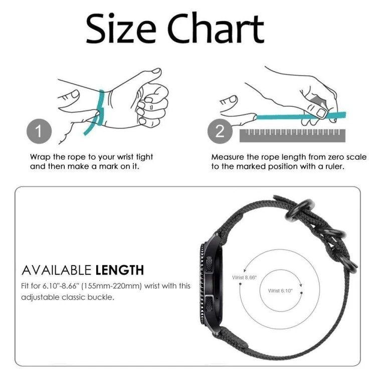 SYA00690901_B2.webp For Samsung Galaxy Watch Active 22mm / S3 Nylon Three-ring Strap - Image 3