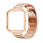 Suitable For Fitbit Blaze Smart Sports Watch Stainless Steel Metal Strap Metal Frame Butterfly Buckle Three Beads Strap - Image 2