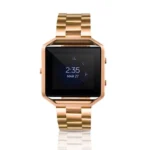 Suitable For Fitbit Blaze Smart Sports Watch Stainless Steel Metal Strap Metal Frame Butterfly Buckle Three Beads Strap - Image 5