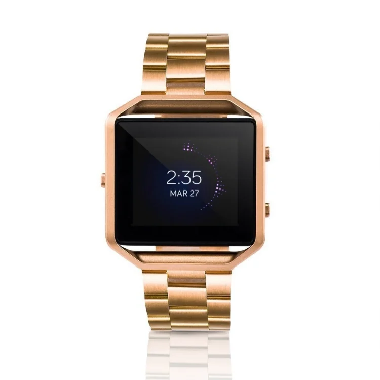 SYA00694201A_4.webp Suitable For Fitbit Blaze Smart Sports Watch Stainless Steel Metal Strap Metal Frame Butterfly Buckle Three Beads Strap - Image 5