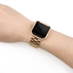 Suitable For Fitbit Blaze Smart Sports Watch Stainless Steel Metal Strap Metal Frame Butterfly Buckle Three Beads Strap - Image 6