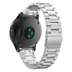 For Garmin Fenix 5 Three-Bead Stainless Steel Metal Watchband(Silver) - Image 2