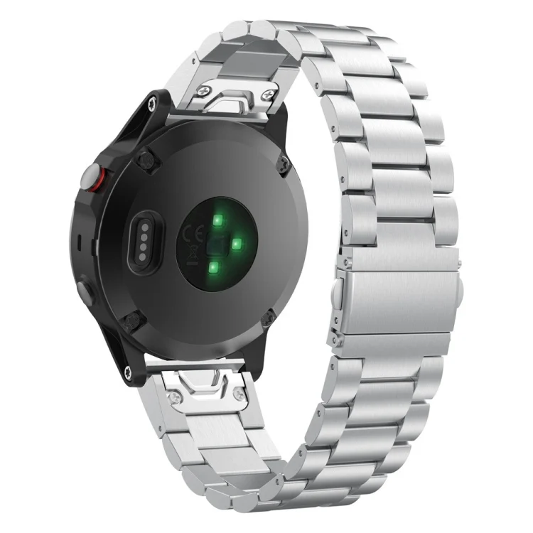 SYA00732401_1.webp For Garmin Fenix 5 Three-Bead Stainless Steel Metal Watchband(Silver) - Image 2