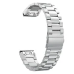 For Garmin Fenix 5 Three-Bead Stainless Steel Metal Watchband(Silver) - Image 3
