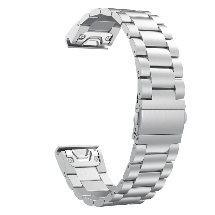 SYA00732401_2.webp For Garmin Fenix 5 Three-Bead Stainless Steel Metal Watchband(Silver) - Image 3