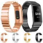 Three Beads Slingshot Buckle Solid Stainless Steel Wrist Strap Watch Band for Fitbit Charge 4 - Image 2