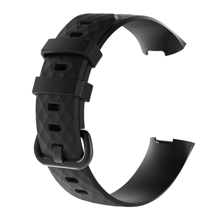SYA00933401A_2.webp Diamond Pattern Silicone Wrist Strap Watch Band for Fitbit Charge 3 Small Size:190*18mm - Image 4