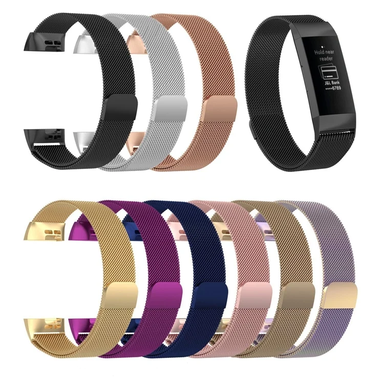 SYA00935501A_4.webp Stainless Steel Magnet Wrist Strap for FITBIT Charge 4 / 3,Small Size: 190x18mm - Image 5