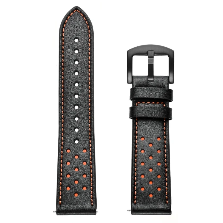 SYA00967401A_4.webp 22mm For Huawei Watch GT2e / GT2 46mm Plum Blossom Hole Leather Strap - Image 6