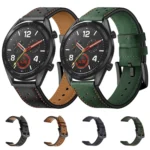 22mm For Huawei Watch GT2e / GT2 46mm Plum Blossom Hole Leather Strap - Image 2