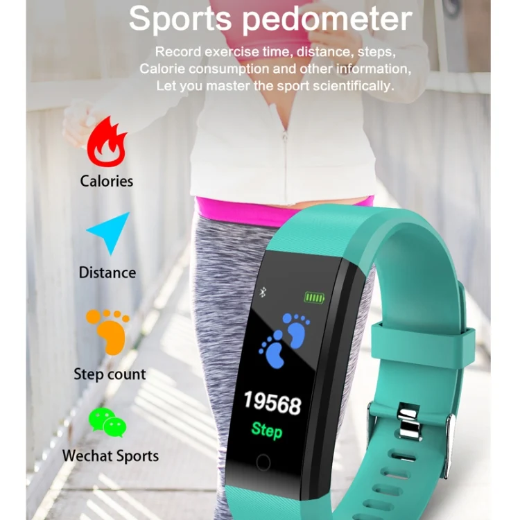 TBD050684001A_3.webp ID115 Plus Smart Bracelet Fitness Heart Rate Monitor Blood Pressure Pedometer Health Running Sports SmartWatch for IOS Android - Image 4
