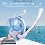 Snorkeling Mask Double Tube Silicone Full Dry Diving Mask Adult Swimming Mask Diving Goggles - Image 6