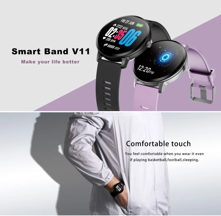 TBD057127601C_5.webp V11 Smartwatch Real-time Heart Rate Blood Pressure Monitor Multi-sport mode Breathing Light Smart Watch for Android IOS Phone - Image 6