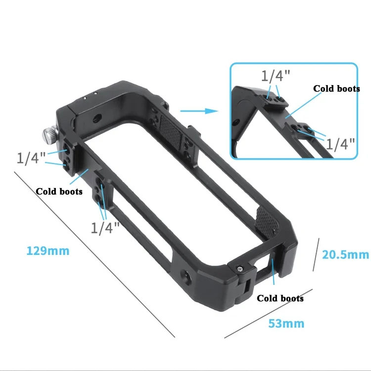 TBD0572154901_B4.webp For Insta360 One X-2 Metal Camera Vertical Cage Protection Frame with Cold Shoe - Image 5