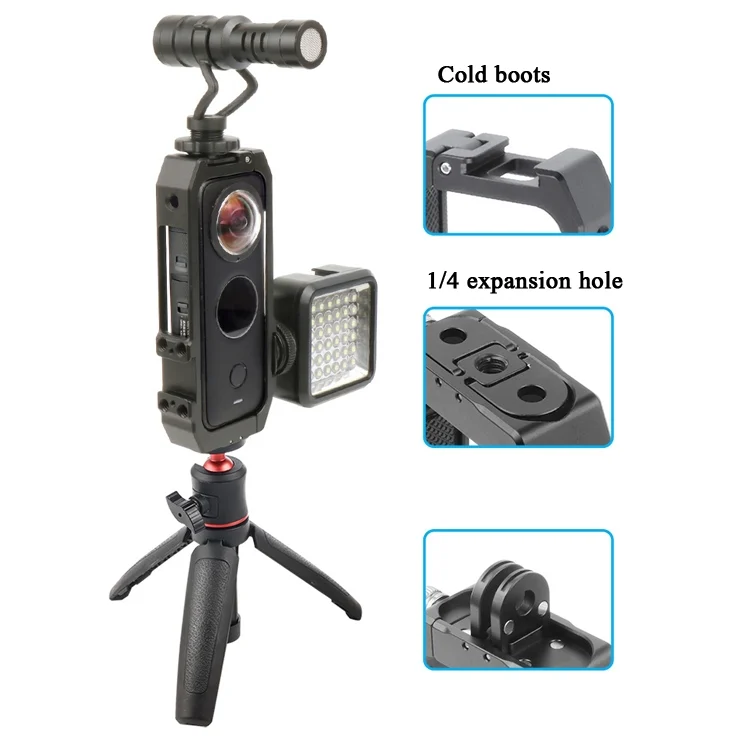 TBD0572154901_B5.webp For Insta360 One X-2 Metal Camera Vertical Cage Protection Frame with Cold Shoe - Image 6