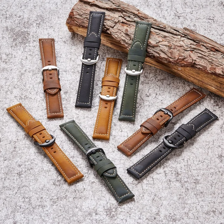 TBD0574127101_B2.webp Smart Quick Release Watch Strap Crazy Horse Leather Retro Strap For Samsung Huawei,Size: - Image 3