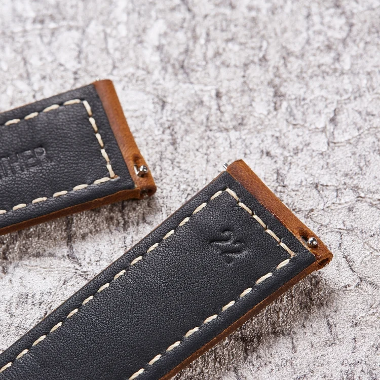 TBD0574127101_B4.webp Smart Quick Release Watch Strap Crazy Horse Leather Retro Strap For Samsung Huawei,Size: - Image 5