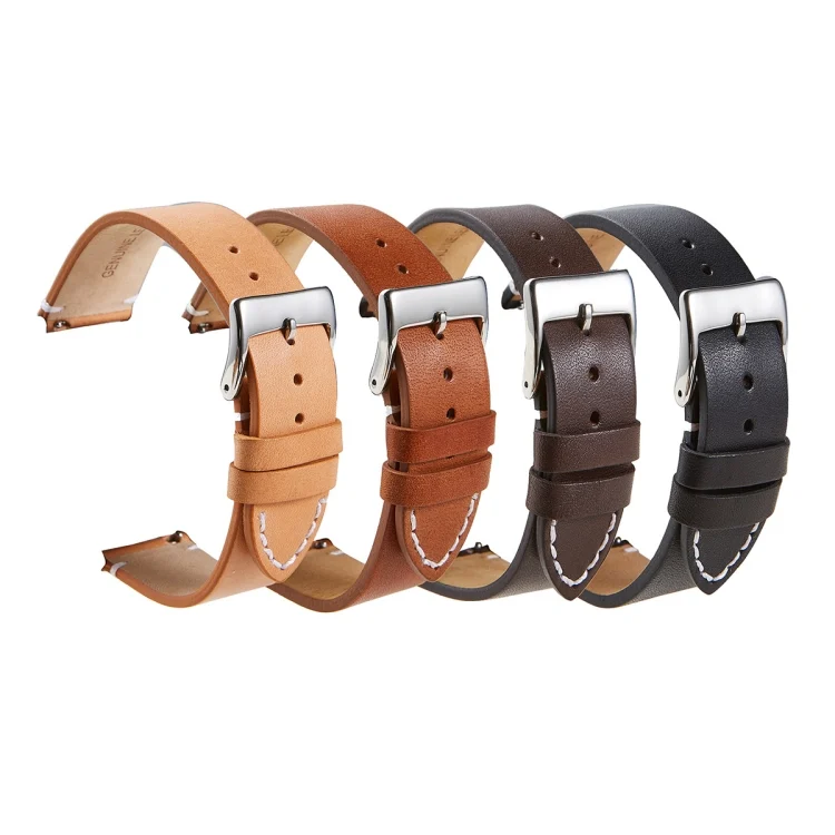 TBD0574128001_B1.webp First Layer Retro Cowhide Frosted Bottom Leather Quick Release Ultra-Thin Universal Watch Strap, Size: - Image 2