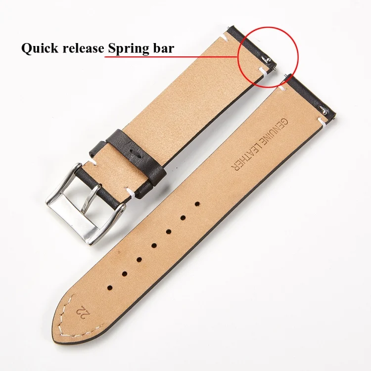 TBD0574128001_B3.webp First Layer Retro Cowhide Frosted Bottom Leather Quick Release Ultra-Thin Universal Watch Strap, Size: - Image 4