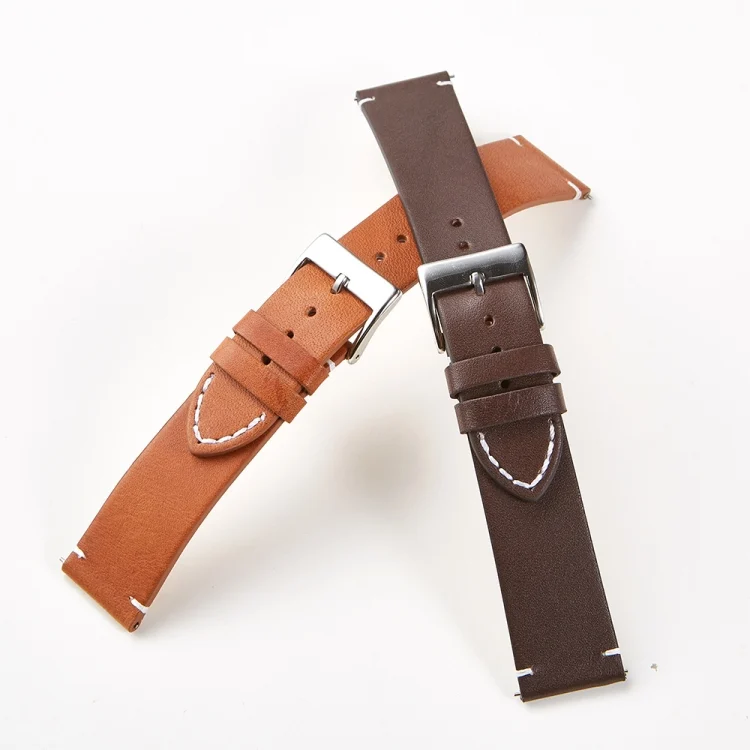 TBD0574128001_B5.webp First Layer Retro Cowhide Frosted Bottom Leather Quick Release Ultra-Thin Universal Watch Strap, Size: - Image 6