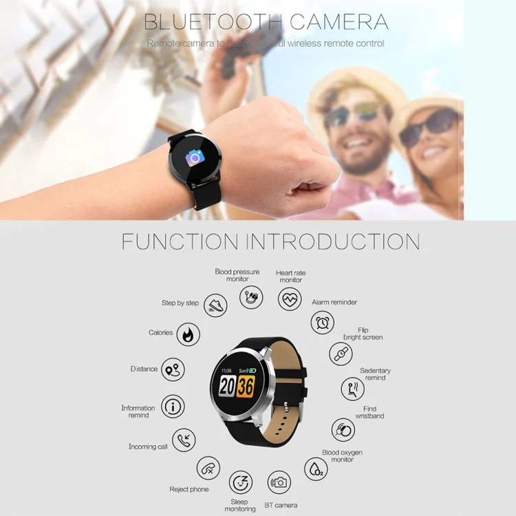 TBD059331201_B6.webp Q8 OLED Color Screen Fashion Smart Watch  IP67 Waterproof, Support Heart Rate Monitor / Blood Pressure Oxygen / Fitness Tracker - Image 7