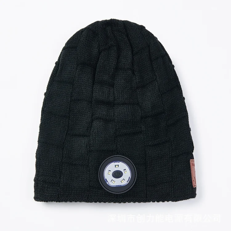 TBD0599956701A_1.webp RG5-BL Bluetooth LED Lighting Music Knit Hat Plus Velvet Night Running Lamp Hat - Image 7