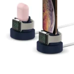 2 In 1 Smart Watch Charging Bracket Desktop Silicone Watch Charging Stand For Apple Watch - Image 7