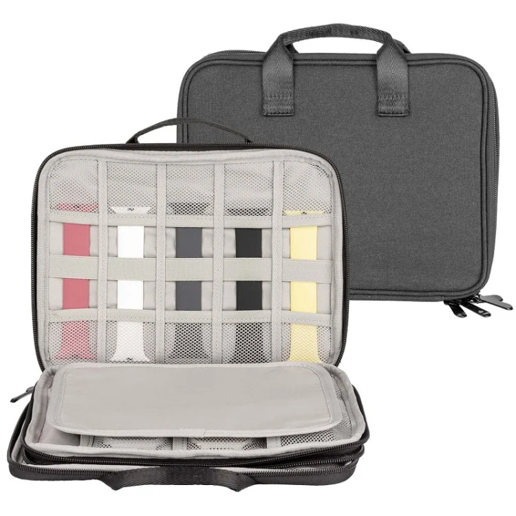 Portable Double-Layer Strap Storage Bag Data Cable Organizer Bag