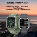 KR06 1.8 Inch Heart Rate Blood Pressure Monitoring Smart Calling Watch - Image 2