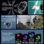 KR06 1.8 Inch Heart Rate Blood Pressure Monitoring Smart Calling Watch - Image 4
