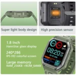 KR06 1.8 Inch Heart Rate Blood Pressure Monitoring Smart Calling Watch - Image 5