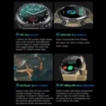 K56Pro 1.39 Inch Heart Rate/Blood Pressure/Blood Oxygen Monitoring Smart Calling Watch - Image 7