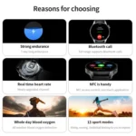 UM93Pro 1.28 Inch Heart Rate/Blood Oxygen Monitoring Bluetooth Calling Watch With NFC Function - Image 3