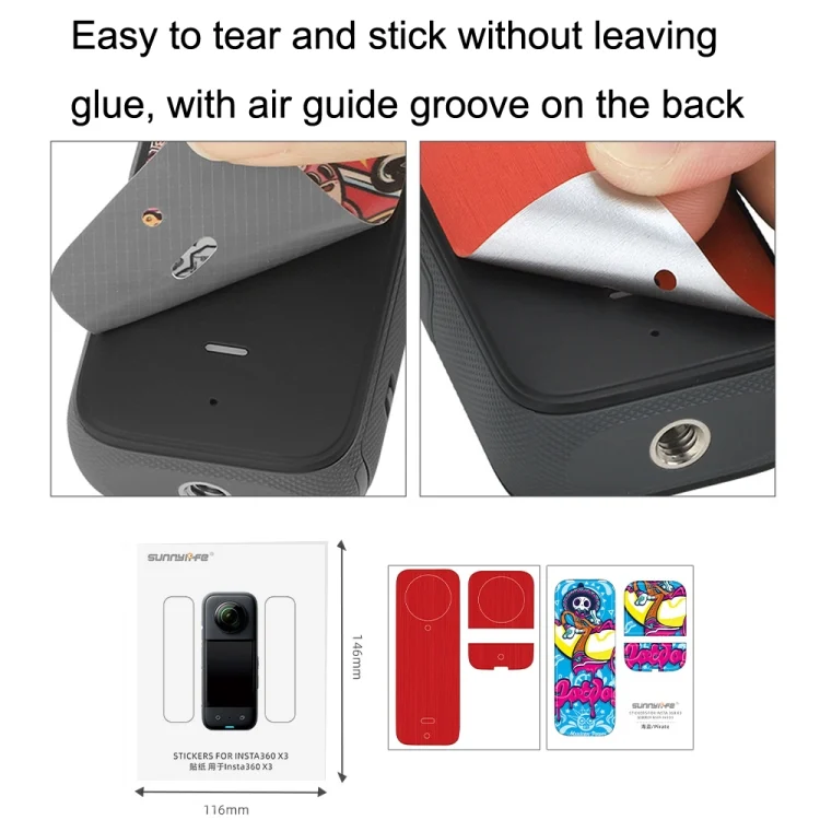 TBD0603220901_B2.webp Sunnylife IST-TZ485 For DJI Insta360 X3 Panoramic Camera PVC Protection Scraper Film Stickers - Image 3