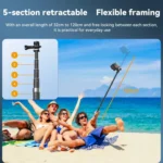 TELESIN 1.2m Carbon Fiber Monopod Selfie Stick With 1/4 Screw For Action Cameras - Image 6