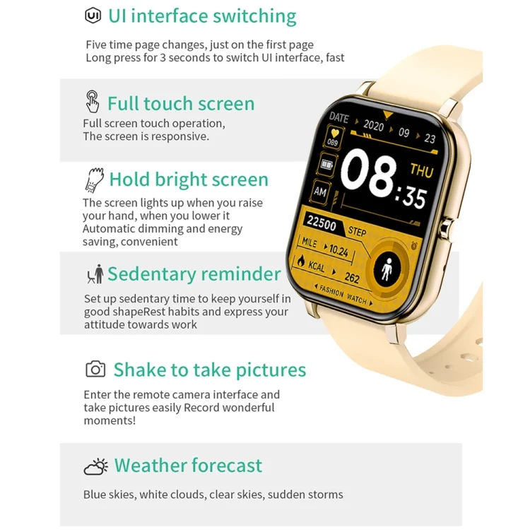 TBD0603549001_B13.webp H10 1.69 inch Screen Bluetooth Call Smart Watch, Support Heart Rate/Blood Pressure/Sleep Monitoring - Image 14