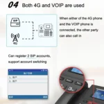 P03 4G+VOIP Dual Mode Wireless Fixed Line SIP Network Phone IP Enterprise Office Phone Wireless Landline - Image 7