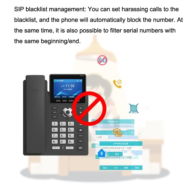 TBD06036701_7.webp S135 PSTN+SIP Dual Mode Recording Smart Phone 6 Ways VOIP Network Phone IP Phone - Image 8