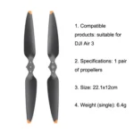Original DJI Air 3 / 3S 1pair Noise Reduction Propeller - Image 4