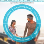 Sleep Bluetooth Bandana Headband Wireless Music Sport Headband Built-in Sleep Music Eye Mask - Image 7