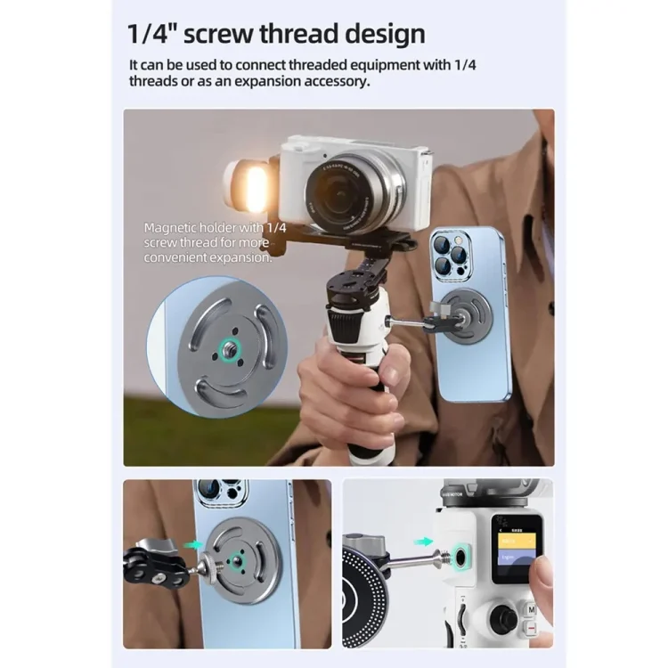 TBD06045866_B5.webp Magnetic Phone Holder with 1/4 Inch Hole for Tripod Magic Arm - Image 6
