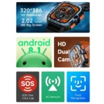 LOKMAT APPLLP 4 MAX 2.02-Inch Android 8.1 Full Network Wifi Card Bluetooth Smart Watch - Image 4