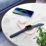 For Apple Watch / iPhone AhaStyle PT135 2 In 1 Silicone Wireless Charging Base - Image 2