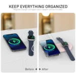 For Apple Watch / iPhone AhaStyle PT135 2 In 1 Silicone Wireless Charging Base - Image 6