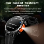 LOKMAT ZEUS6 PRO 1.46-Inch IP68 Waterproof SOS Flashlight Bluetooth Smart Watch - Image 3