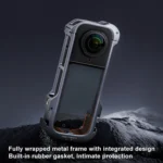 For Insta360 X4 PGYTECH P-55A-010 Metal Rabbit Cage Aluminum Expanding Protective Bezel With Lens Case - Image 4