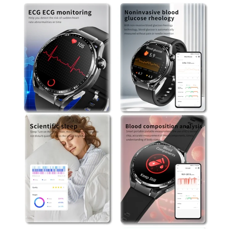 TBD06050328_B7.webp F200 Smart Health Watch ECG Electrocardiogram Blood Sugar Monitoring 1.55 Inch Round Screen - Image 8