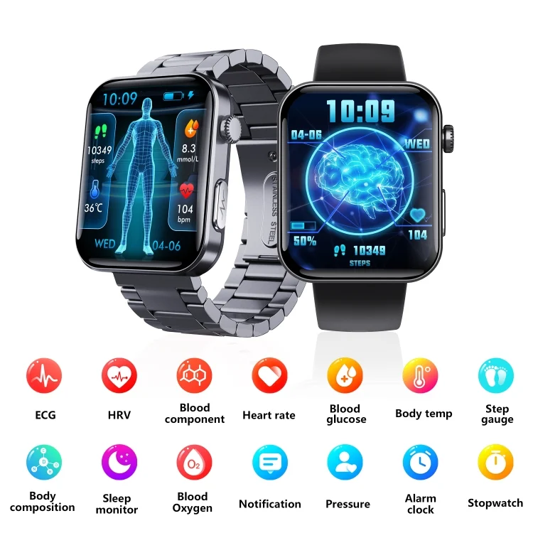 TBD06050383_B1.webp F300  2.1-Inch Screen Smart Watch Supports Bluetooth Calls/ECG/Blood Composition Analysis/50+ Sports Modes - Image 2